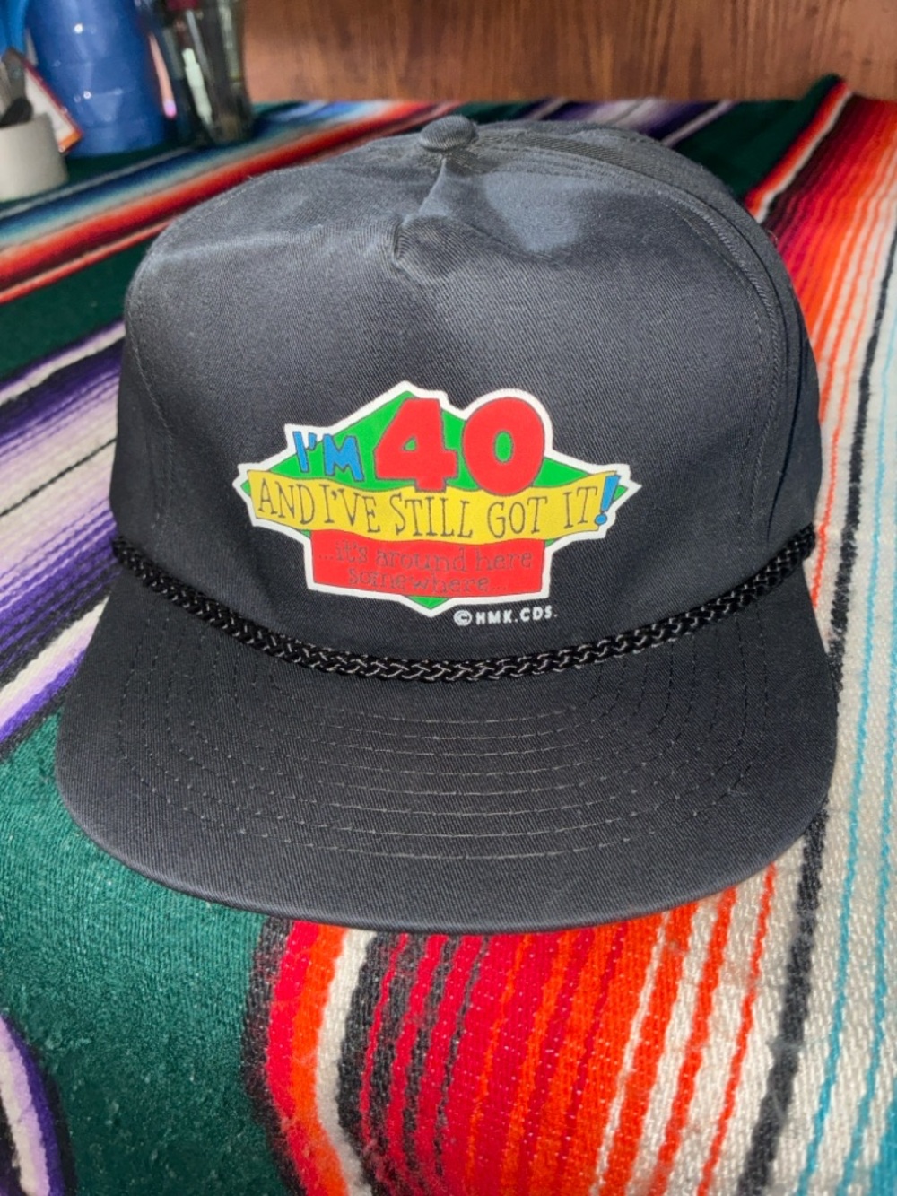 Vintage Shoebox Greetings Funny 40th Birthday Snapback Hat NWT